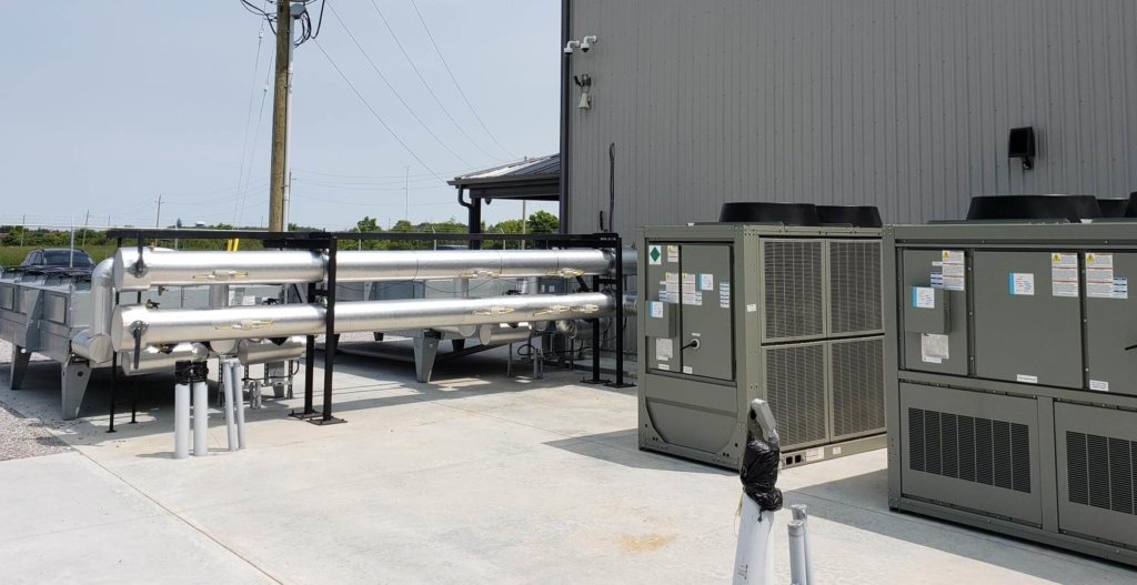 cultivation facility dry coolers and chiller bank